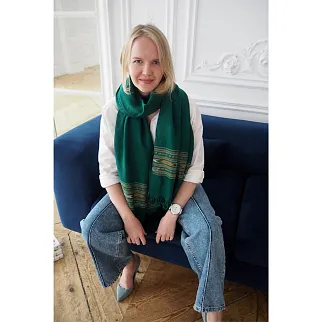 Большой шерстяной шарф Amazon green Folk