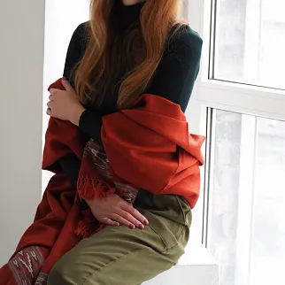 Большой шерстяной шарф Terracota Folk