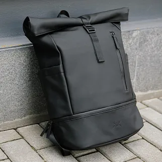 Рюкзак Молодость Roll Top Tech Leather черный
