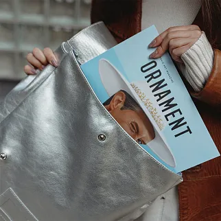 Кожаный рюкзак Kokosina Satchel серебряный