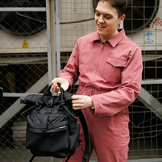 Рюкзак-роллтоп Domashka дутый черный