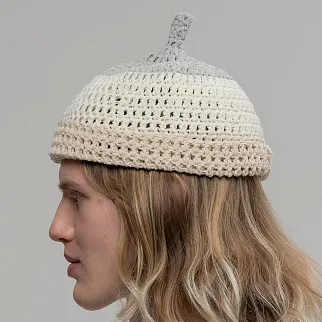 Шапка CHECK YA HEAD бежевая 25224/147