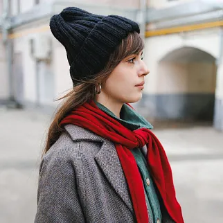 Шапка шерстяная Friend Function Крупной Вязки All Black