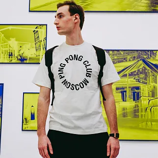 Футболка Ping Pong Club Moscow белая big logo