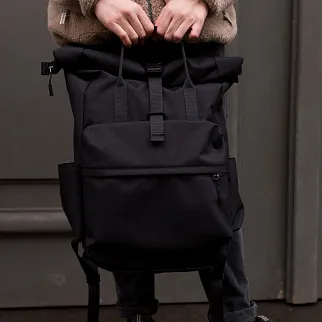 Рюкзак-роллтоп Friend Function черный и большой и с ручками