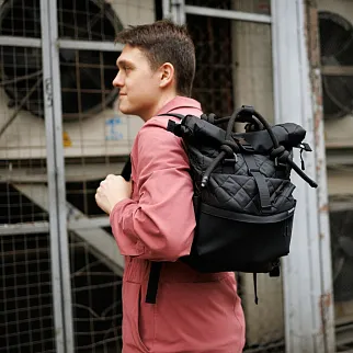 Рюкзак-роллтоп Domashka дутый черный