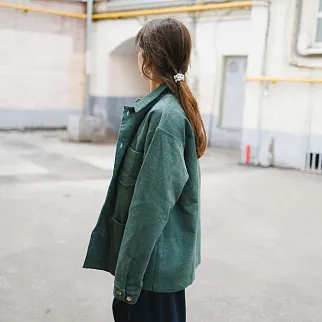 Рубашка вельветовая Friend Function зеленая