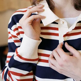 Регбийка МЕЧ RUGBY SHIRT Cream/Navy/Red