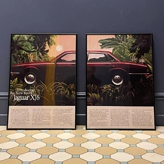Постер с автомобилем Jaguar XJ6 двойной