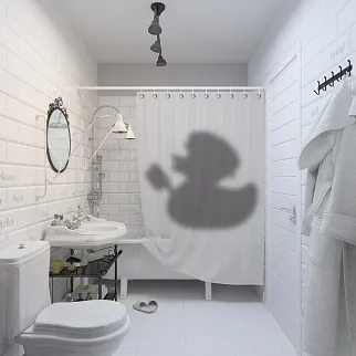 Шторка для ванной Friend Function «Не входить, купается утка»