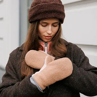 Варежки Friend Function Кофейно-пудровые