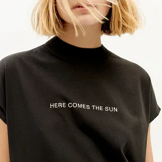 Футболка Thinking Mu Here comes the sun Black женская