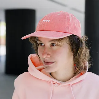 Кепка Obey Pigment Lowercase 6 Panel Coral