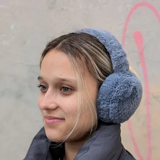 Теплые наушники серые