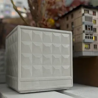 Бетонное кашпо-органайзер в виде забора ПО-2 квадратное