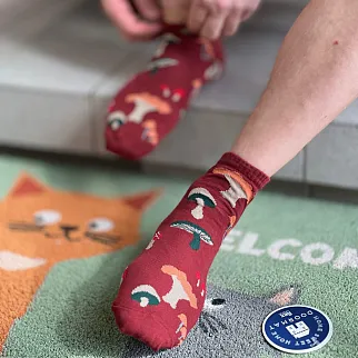 Носки Friend Function короткие Грибные бордовые 40-46