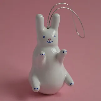 Керамическая ёлочная игрушка Заяц