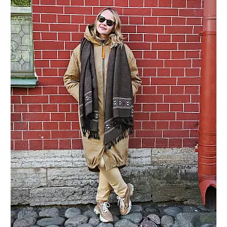 Большой шерстяной шарф Chocolate Boho Folk