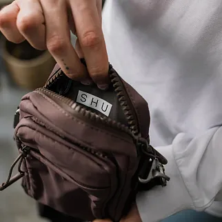 Мини-сумка через плечо SHU рипстоп коричневая