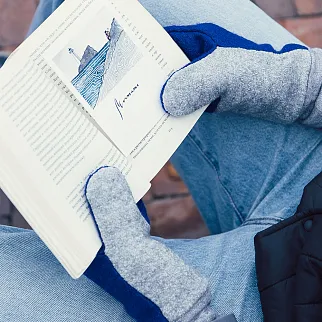 Варежки Friend Function Сине-серые XXL