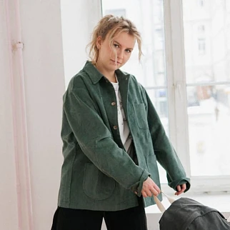 Рубашка вельветовая Friend Function зеленая