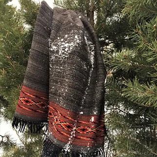 Большой шерстяной шарф Dark Grey Melange Folk