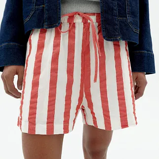 Шорты Thinking Mu Red Maxi Stripes Geranio