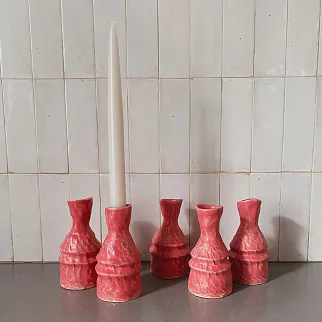 Подсвечник Юлии Каптур форма 1 коралловый