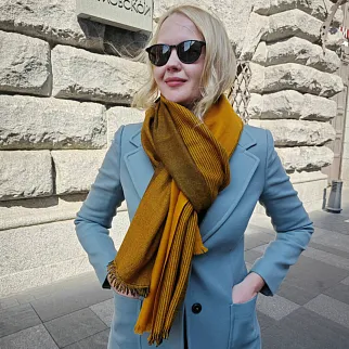 Большой шерстяной шарф Mustered Stripe Folk