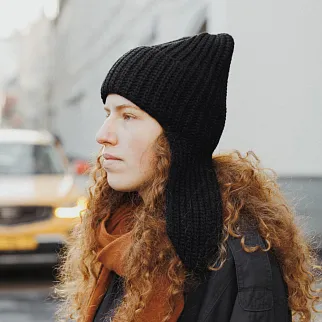 Ушанка UNU вязаная черная