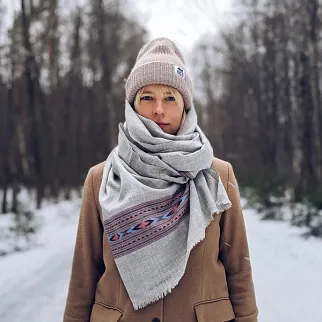 Большой шерстяной шарф Tender Violet Folk