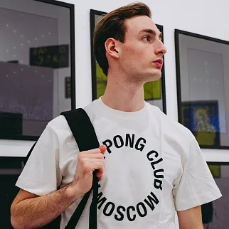 Футболка Ping Pong Club Moscow белая big logo