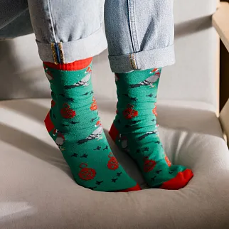 Новогодние носки Friend Function Голуби зеленые 36-40