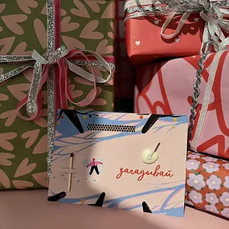 Открытка свечка Снежный ангел