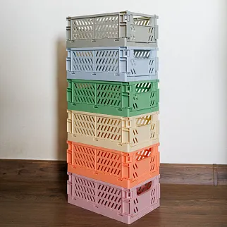 Пластиковые складные боксы 25х15 см (разные цвета)