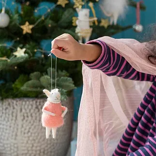 Мышка на елку в розовом платье REX