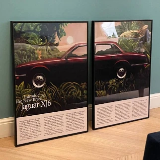 Постер с автомобилем Jaguar XJ6 двойной