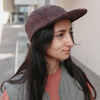 Пятипанельная кепка из твида Friend Function красно-синяя