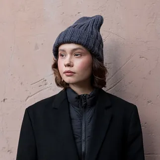 Шапка шерстяная Friend Function Крупной Вязки Графитовая