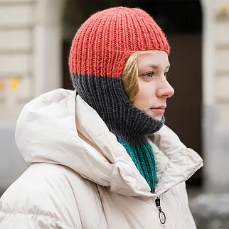 Балаклава Friend Function трехцветная коралл-графит-бирюза