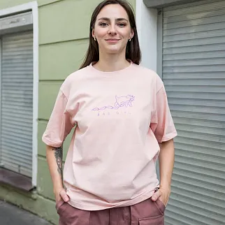 Оверсайз футболка Barking Store Bad girl женская розовая