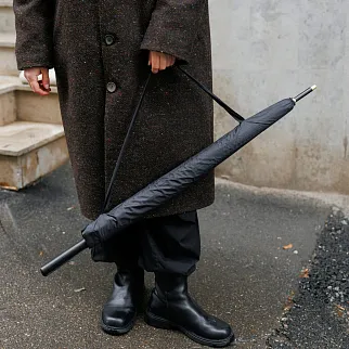 Зонт-трость с автооткрытием 24 ребра черный