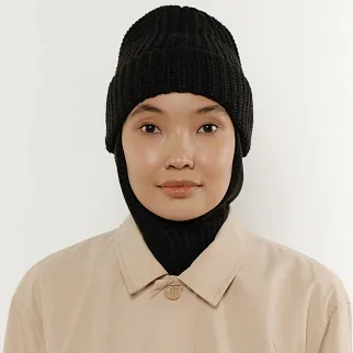 Шапка-балаклава UNU вязаная черная 