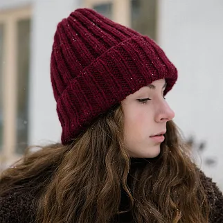 Шапка шерстяная Friend Function Крупной Вязки Бордовая