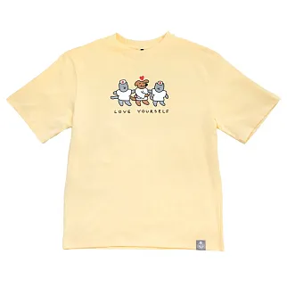 Оверсайз футболка Barking Store Love yourself мужская желтая