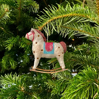 Ватная елочная игрушка - Коняшка