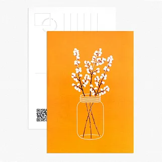 Открытка с объёмной фольгой Inside «Цветы» Верба