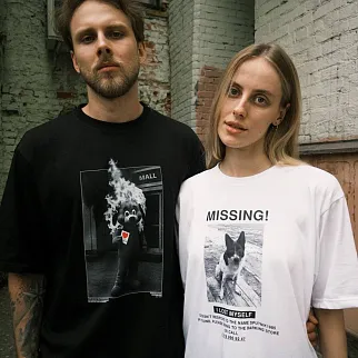 Футболка Barking Store X Sputnik1985 I LOVE U оверсайз