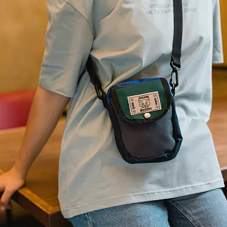 Мини сумка iyulstore серо-сине-зеленая