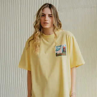 Футболка Barking Store Be curious мужская жёлтая